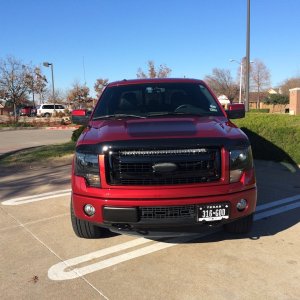 LED light bar installed in grille