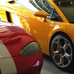 Cars resting in garage