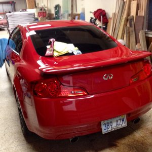 My G35 getting her 1st DA polishing