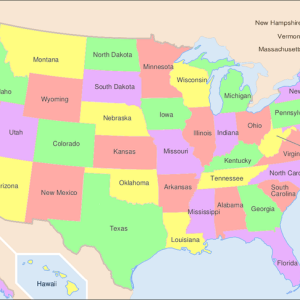 Map United States America