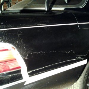 Lexus LS Rt Qtr Panel before sanding b
