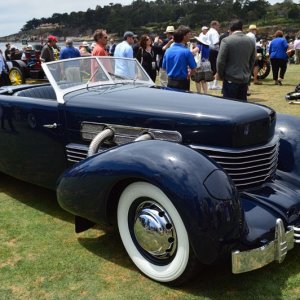 Cars on display at Pebble Beach Concours De Elegance