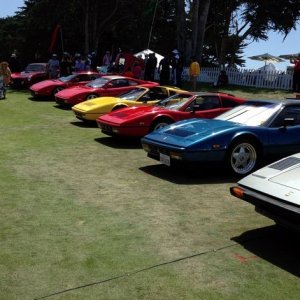 Cars on display at Pebble Beach Concours De Elegance
