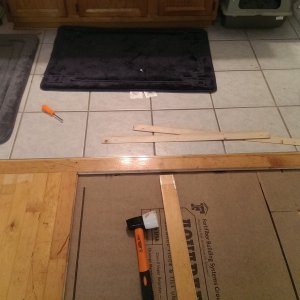 Working across transition to bathroom in first room