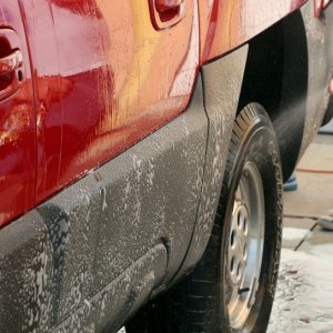 002 Red Chevy Avalanche Detail Class at Autogeek with Mike Phillips