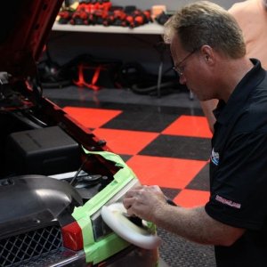 002 Red Chevy Avalanche Detail Class at Autogeek with Mike Phillips
