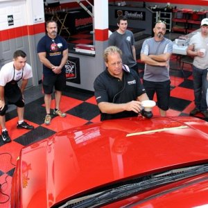 002 Red Chevy Avalanche Detail Class at Autogeek with Mike Phillips