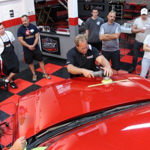 002 Red Chevy Avalanche Detail Class at Autogeek with Mike Phillips