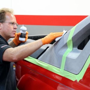 002 Red Chevy Avalanche Detail Class at Autogeek with Mike Phillips
