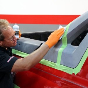 002 Red Chevy Avalanche Detail Class at Autogeek with Mike Phillips