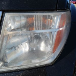 Headlight Before Polishing After Cleaning