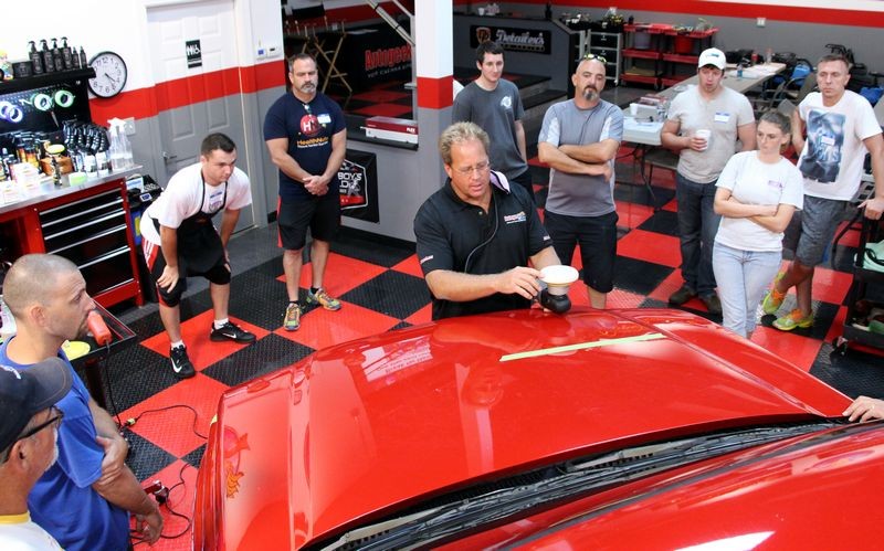 002 Red Chevy Avalanche Detail Class at Autogeek with Mike Phillips