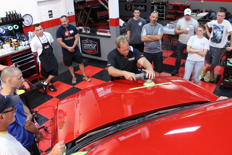 002 Red Chevy Avalanche Detail Class at Autogeek with Mike Phillips