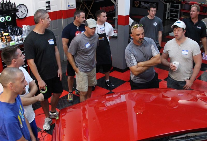 002 Red Chevy Avalanche Detail Class at Autogeek with Mike Phillips