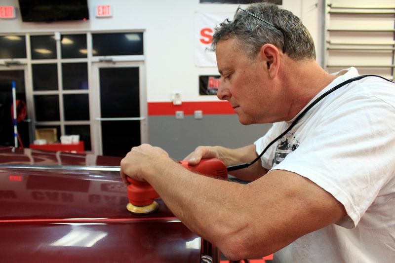 1948 Willys Jeepster Wetsanding Class at Autogeek with Mike Phillips