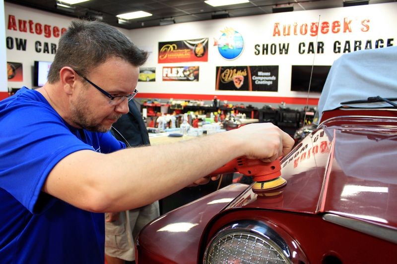 1948 Willys Jeepster Wetsanding Class at Autogeek with Mike Phillips