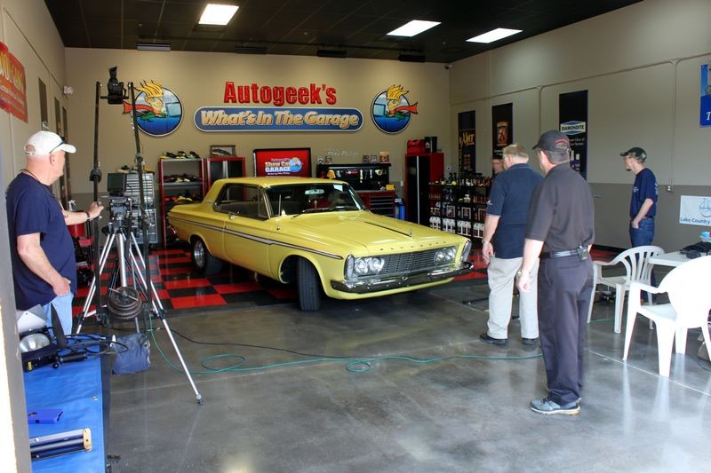1963 Plymouth Fury Burning Out on What's in the Garage TV Show with Mike Ph