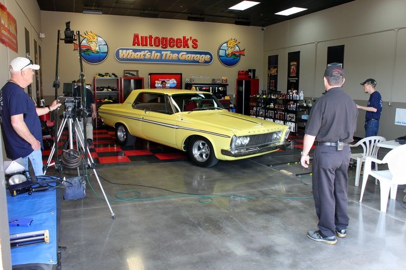 1963 Plymouth Fury Burning Out on What's in the Garage TV Show with Mike Ph