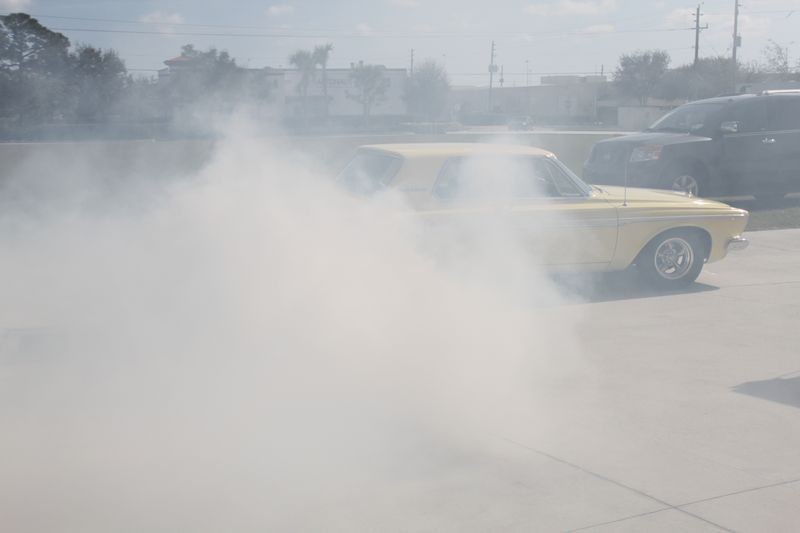 1963 Plymouth Fury Burning Out on What's in the Garage TV Show with Mike Ph