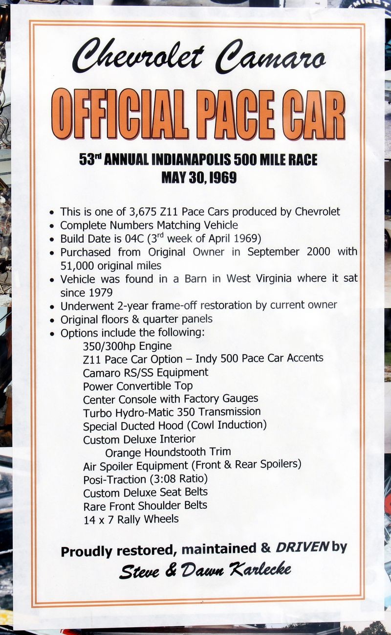 1969 Camaro Pace Car at Autogeek.net