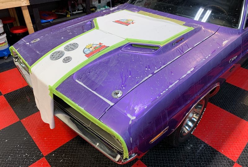 1970 340 Charger RT Machine Wetsanding 3M Trizact