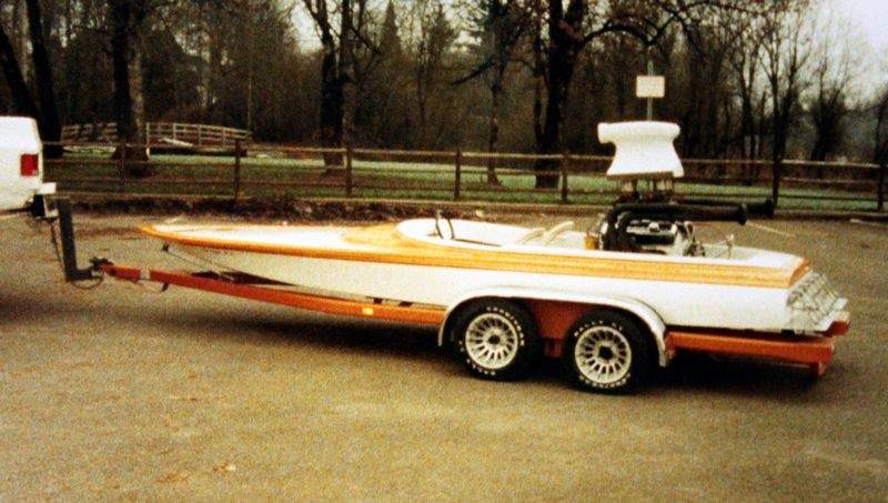1976 Sanger Bubble Deck Runner Bottom V-drive Drag Boat Mike Phillips