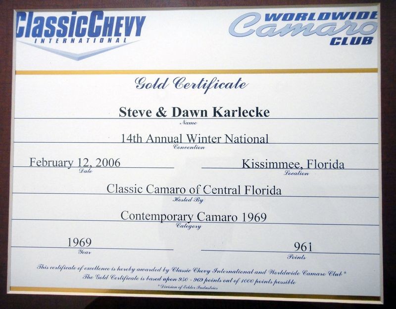 1st Place and Platinum Certified Show Winner at Eckler’s Winternationals