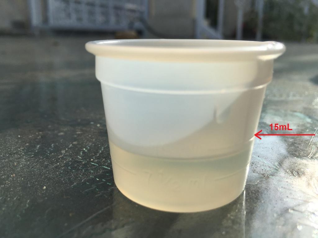 2 capfuls = about 15mL (1/2 oz)