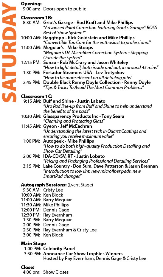 2018 Detail Fest Schedule For Classes Mike Phillips Autogeek
