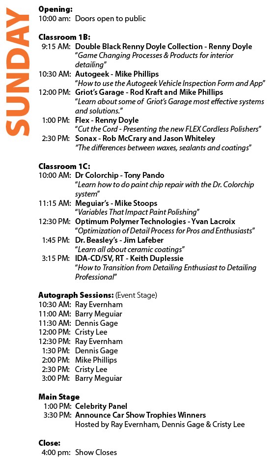 2018 Detail Fest Schedule For Classes Mike Phillips Autogeek