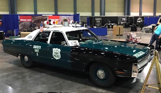 AJ in Jim Serras Patrol Car