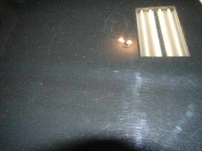 Bad condition of black (grey at moment) S4 hood