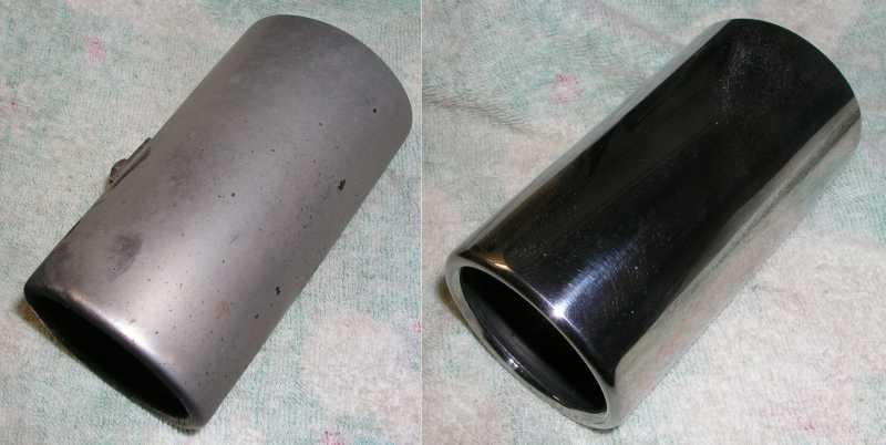 before/after exhaust tip after optimum polishing