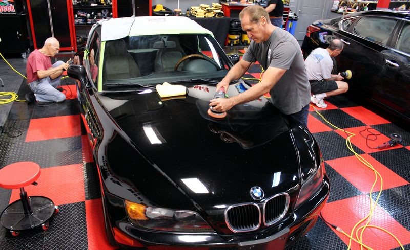 Black BMW Z3 and Black Nissan Altima Detailing Black Paint