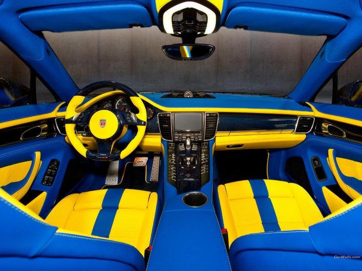 Blue Yellow Leather