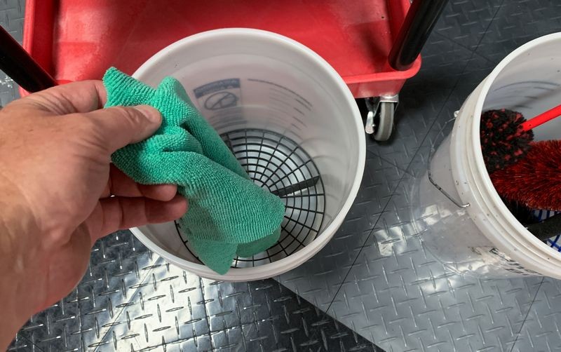 Car Washing Tools Towels Brushes and Buckets by Mike Phillips