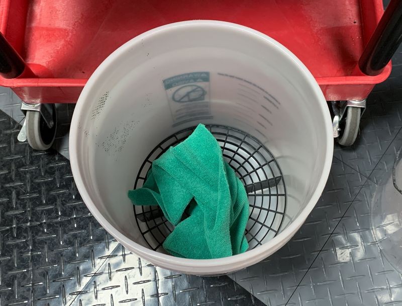 Car Washing Tools Towels Brushes and Buckets by Mike Phillips