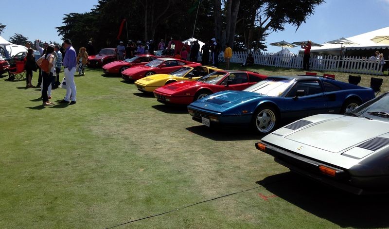 Cars on display at Pebble Beach Concours De Elegance