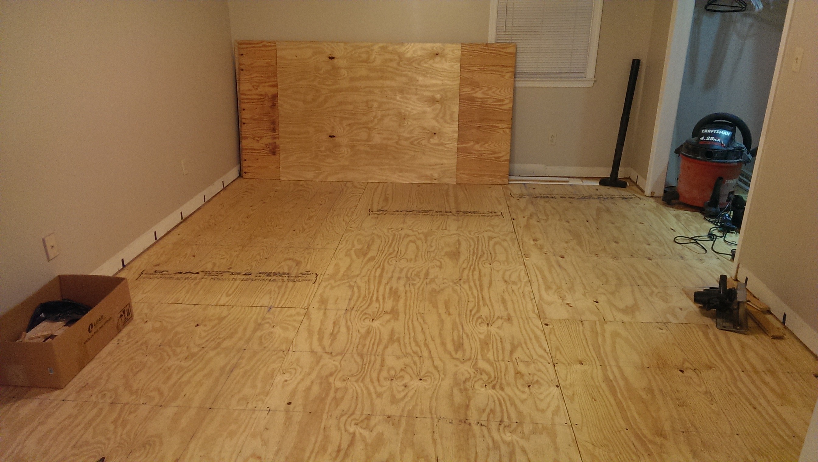 Completed plywood installation, now have to verify flatness