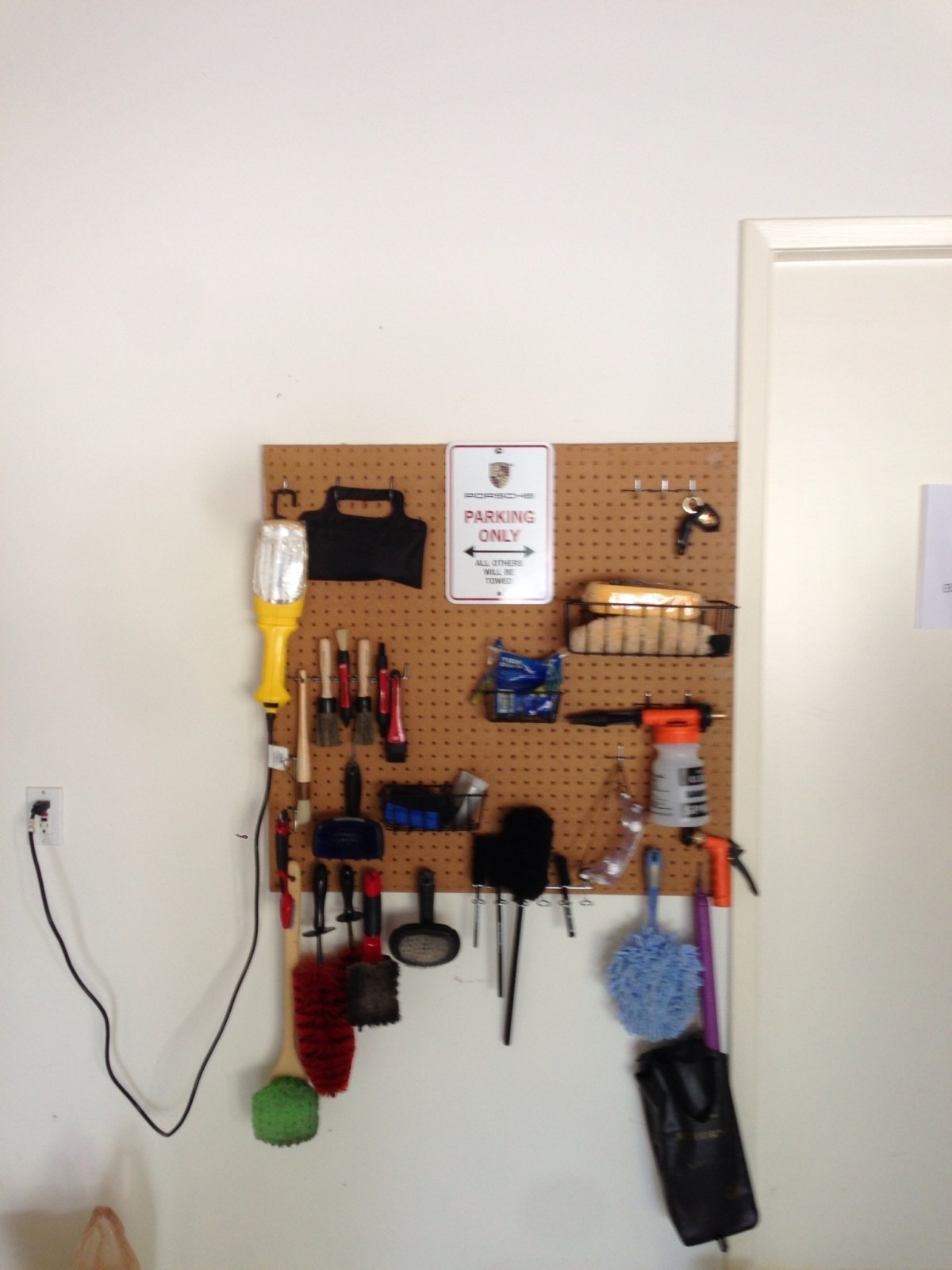 Detailing gear on peg board