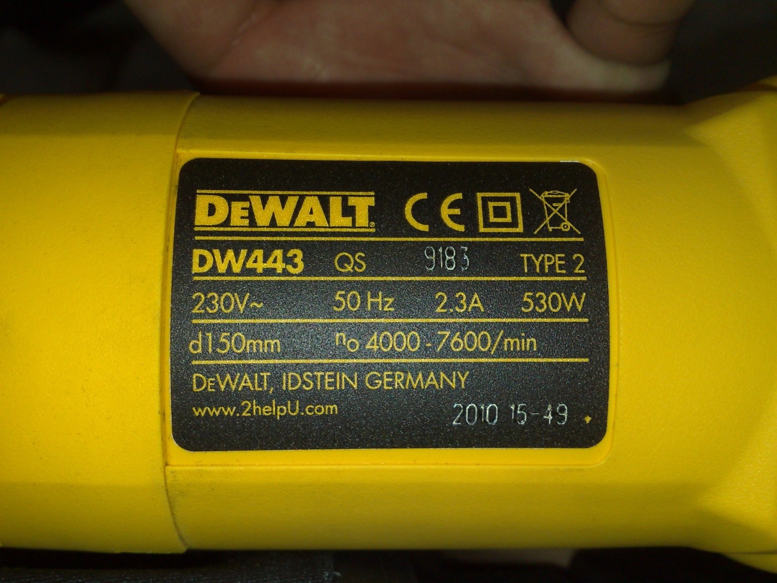 DeWalt specs