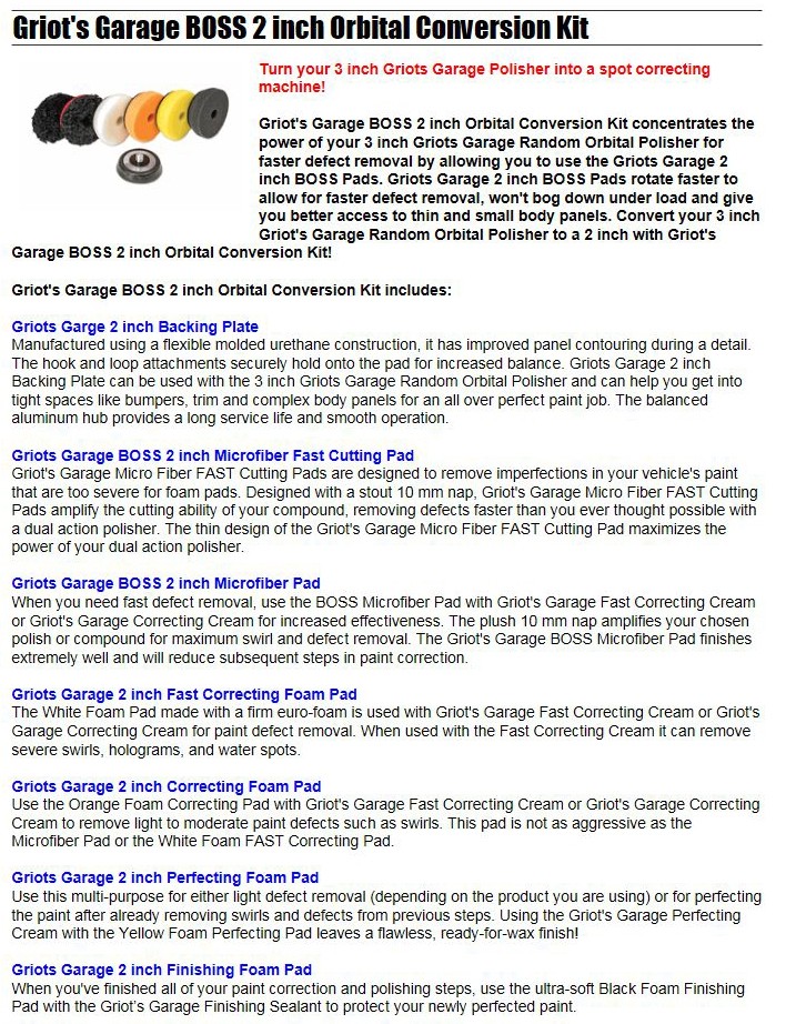 Griots Garage 2 inch backing plates buffing pads Mike Phillips