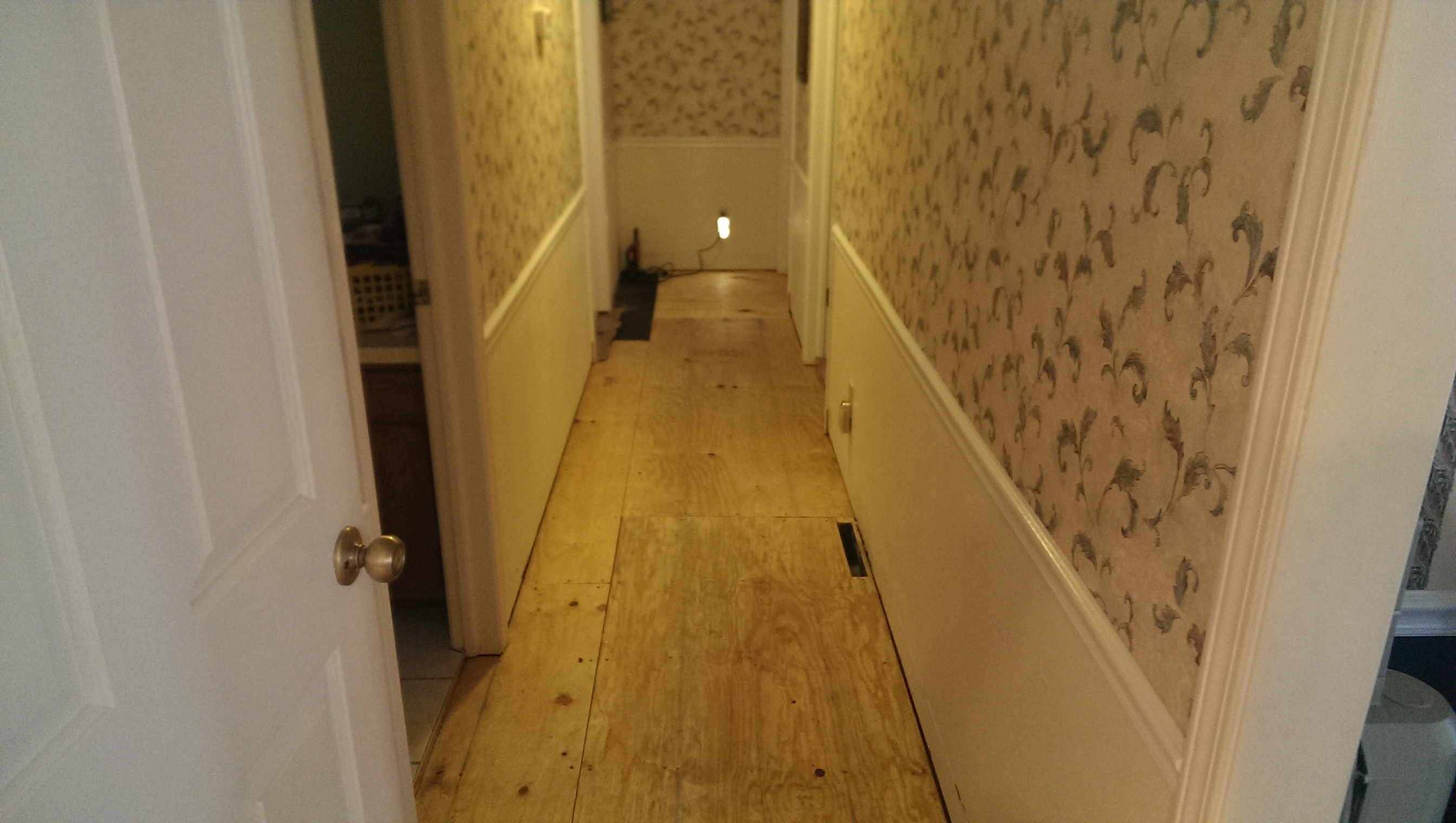 Hall completed, ready to start with hardwood