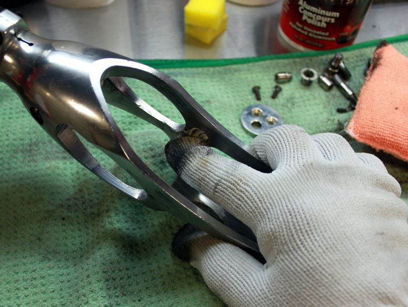 Hand Polish Aluminum with Microfiber Glove