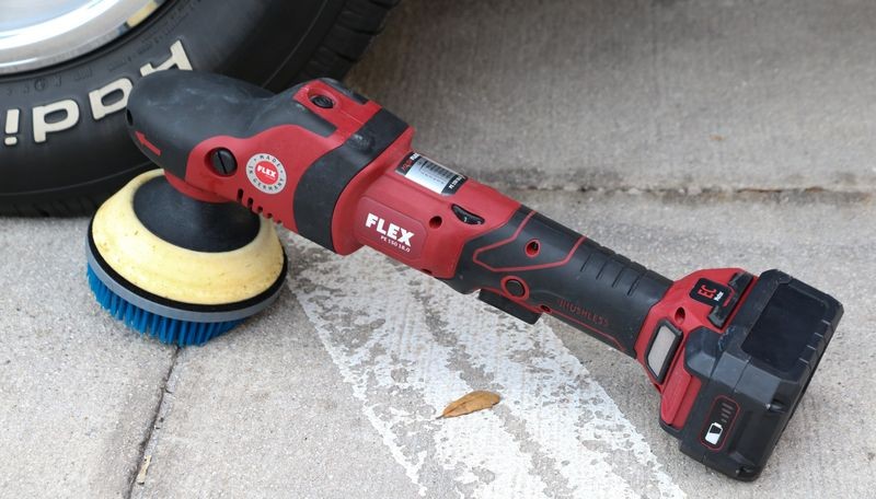 how to machine scrub tires with FLEX mike phillips autogeek