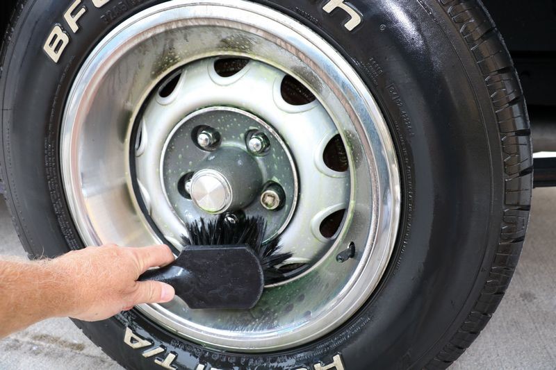 how to machine scrub tires with FLEX mike phillips autogeek