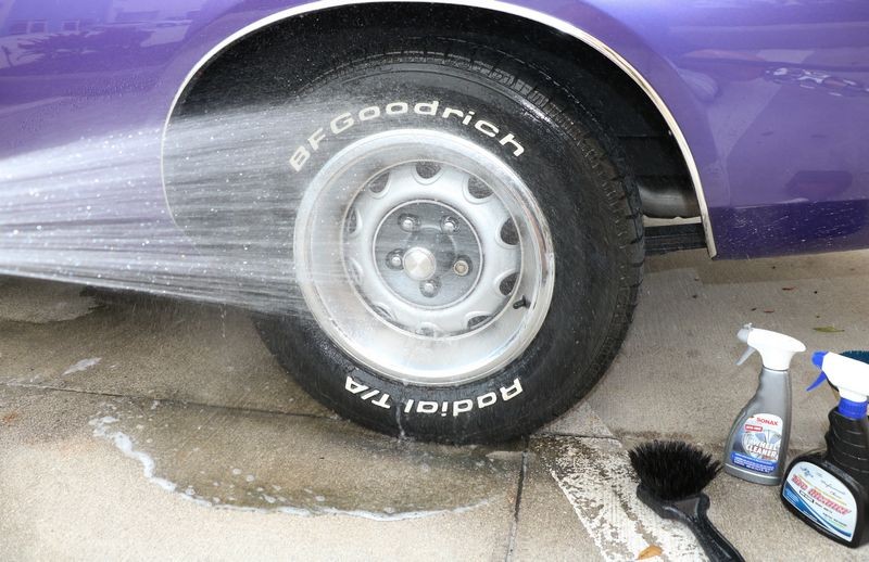 how to machine scrub tires with FLEX mike phillips autogeek
