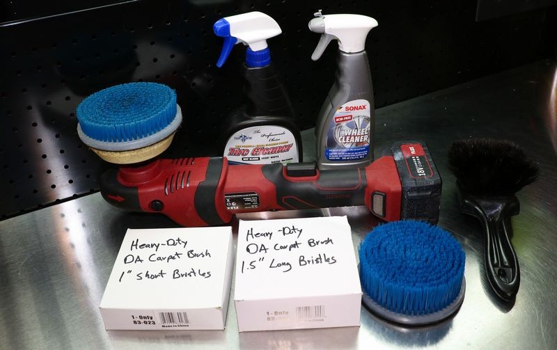 how to machine scrub tires with FLEX mike phillips autogeek