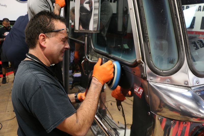 How to polish aluminum airstream b24 tanker truck Mike Phillips