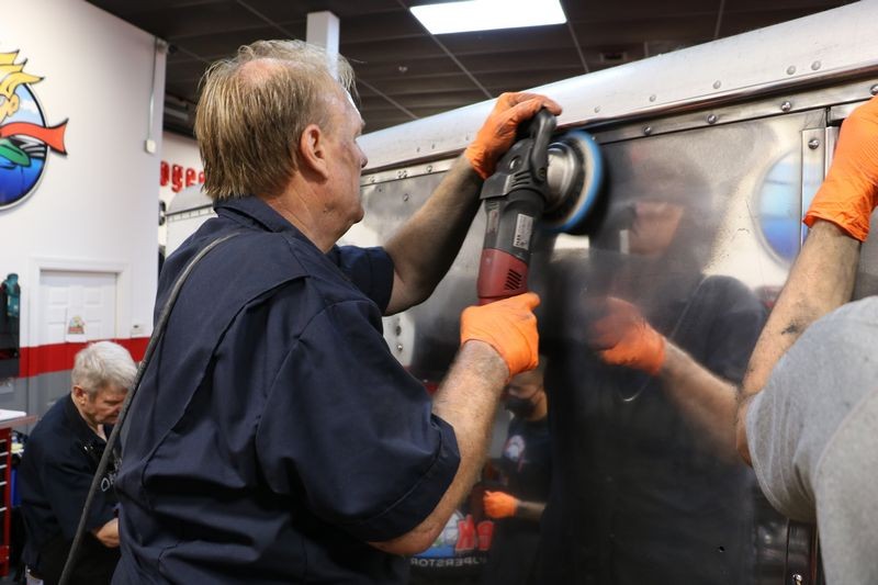 How to polish aluminum airstream b24 tanker truck Mike Phillips